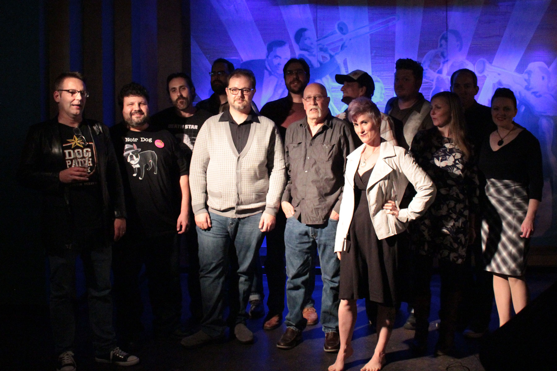 Authors pose after reading at the Noir at the Bar Bouchercon 2015